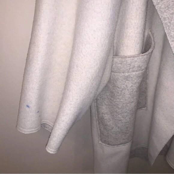 Sosken Cardigan Coat Oversized Open Front Grey Bone Draped XL - Picture 10 of 15